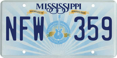 MS license plate NFW359