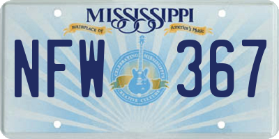 MS license plate NFW367