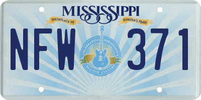 MS license plate NFW371