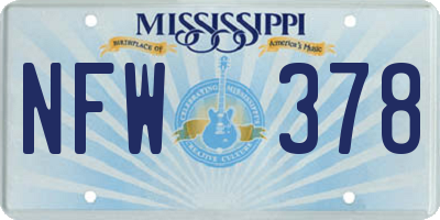 MS license plate NFW378