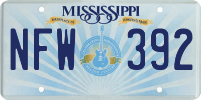 MS license plate NFW392