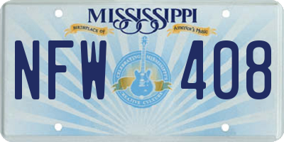 MS license plate NFW408