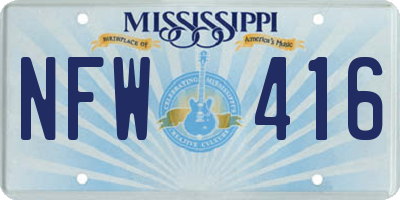 MS license plate NFW416