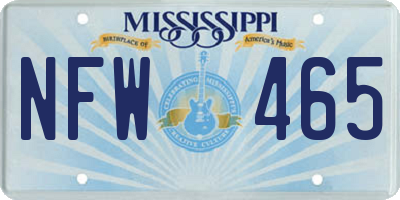 MS license plate NFW465