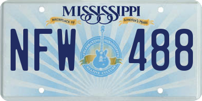MS license plate NFW488