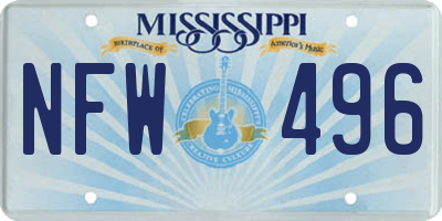 MS license plate NFW496