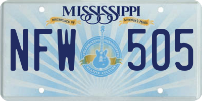 MS license plate NFW505