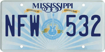 MS license plate NFW532