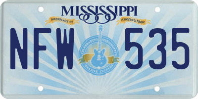 MS license plate NFW535