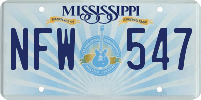 MS license plate NFW547