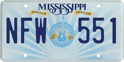 MS license plate NFW551
