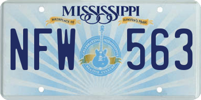 MS license plate NFW563
