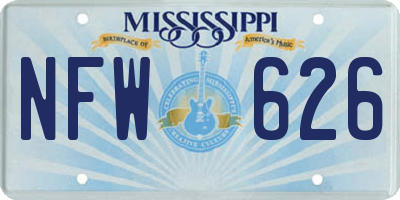MS license plate NFW626