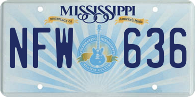 MS license plate NFW636