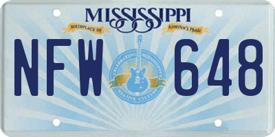 MS license plate NFW648