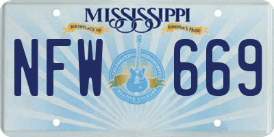 MS license plate NFW669