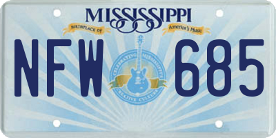 MS license plate NFW685