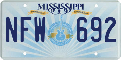 MS license plate NFW692