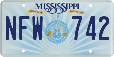 MS license plate NFW742