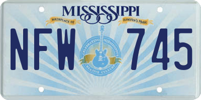 MS license plate NFW745