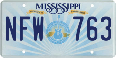 MS license plate NFW763