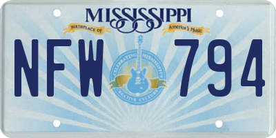MS license plate NFW794