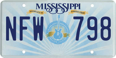 MS license plate NFW798