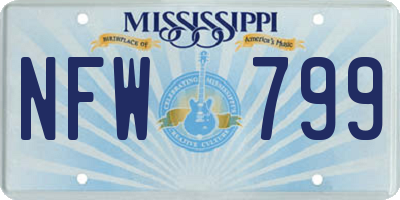 MS license plate NFW799