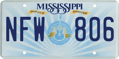 MS license plate NFW806