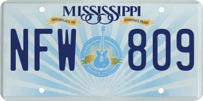 MS license plate NFW809