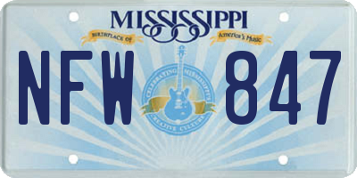 MS license plate NFW847