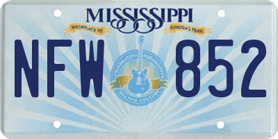 MS license plate NFW852