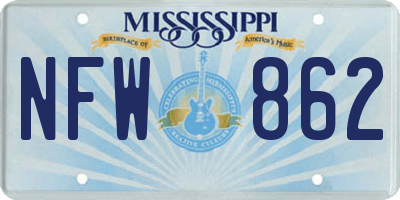 MS license plate NFW862