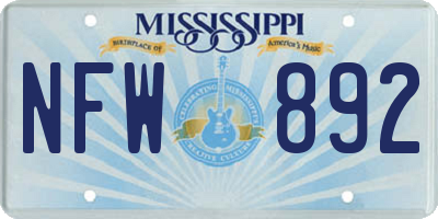 MS license plate NFW892