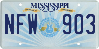 MS license plate NFW903