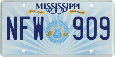 MS license plate NFW909