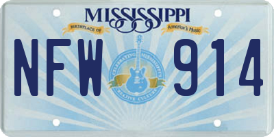 MS license plate NFW914