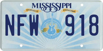 MS license plate NFW918