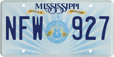 MS license plate NFW927
