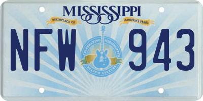 MS license plate NFW943