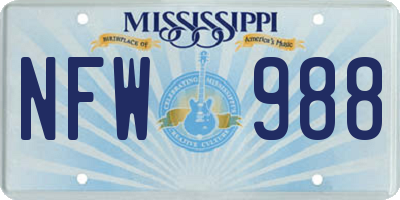 MS license plate NFW988