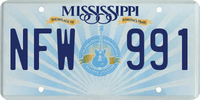 MS license plate NFW991