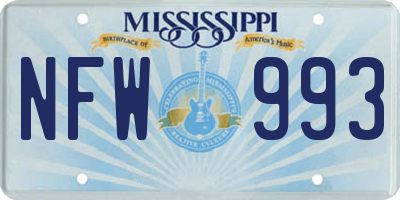 MS license plate NFW993