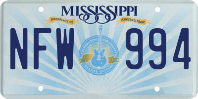 MS license plate NFW994