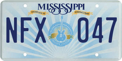 MS license plate NFX047