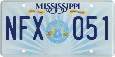 MS license plate NFX051