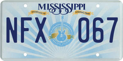MS license plate NFX067