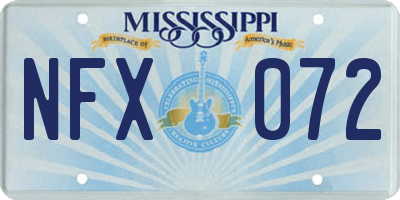 MS license plate NFX072