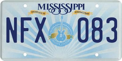 MS license plate NFX083
