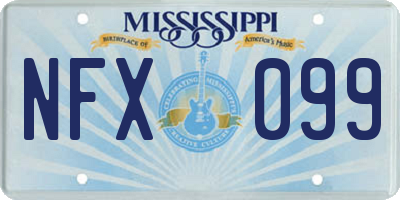 MS license plate NFX099